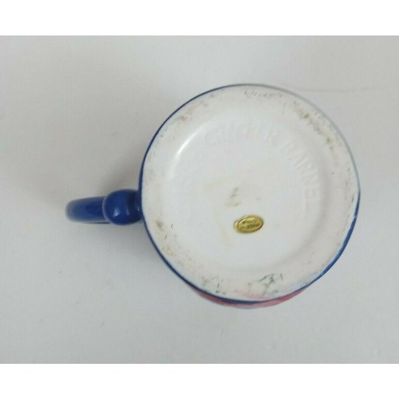 Vintage 1996 Cracker Barrel Blue 3D With Rooster Design Coffee Cup Mug 4" Tall - Picture 6 of 7